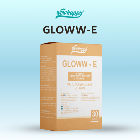 Wowhappy GLOWW-E 400 IU Vitamin E Softgel Capsules for Healthy & Younger Looking Skin EXP DATE : JUNE 24, 2026