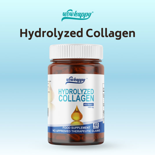 Wowhappy Hydrolized COLLAGEN with VITAMIN C (60 Tablets) EXPIRATION DATE: AUGUST 01, 2026