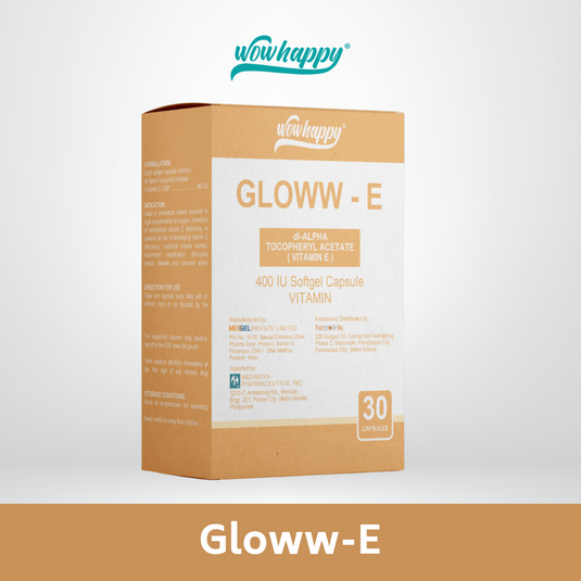 Wowhappy GLOWW-E 400 IU Vitamin E Softgel Capsules for Healthy & Younger Looking Skin EXP DATE : JUNE 24, 2026