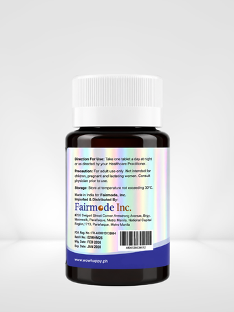 Wowhappy MELATONIN 3mg Food Supplement 60 Tablets | Supports Restful Sleep & Healthy Sleep Cycle FDA Registered