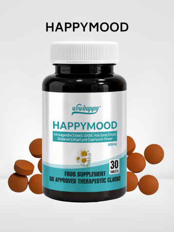 Wowhappy HAPPYMOOD 30 Tablets Food Supplements | Daily Mood, Wellness & Stress Support | FDA Approved