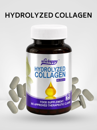 Wowhappy Hydrolized COLLAGEN with Vitamin C | Helps Reduce Wrinkles, Tighten Skin, Boost Hair, Nails (60 Tablets) EXPIRATION DATE: JAN 31, 2028 340