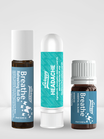 Wowhappy ALL-in-ONE Wellness Bundle Kit Aromatherapy Essentials – [ Roll-On, Inhaler, Essential Oil 10ml ]