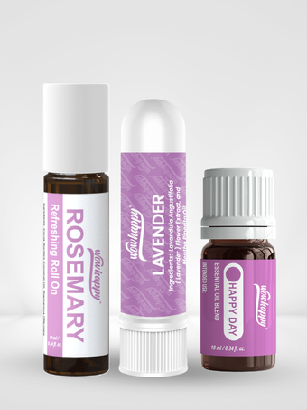 Wowhappy ALL-in-ONE Wellness Bundle Kit Aromatherapy Essentials – [ Roll-On, Inhaler, Essential Oil 10ml ]