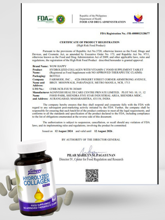 Wowhappy Hydrolized COLLAGEN with Vitamin C | Helps Reduce Wrinkles, Tighten Skin, Boost Hair, Nails (60 Tablets) EXPIRATION DATE: JAN 31, 2028