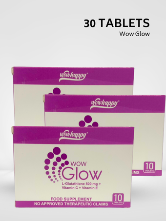 Wowhappy WOW GLOW GLUTATHIONE Tablets with Vitamin C & E, Biotin, ALA, Grapeseed, L-Lysine [ FDA Approved ]