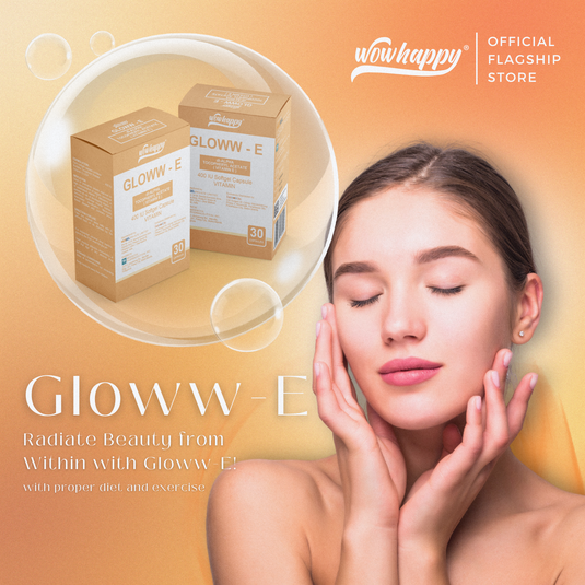 Wowhappy GLOWW-E 400 IU Vitamin E Softgel Capsules for Healthy & Younger Looking Skin EXP DATE : JUNE 24, 2026