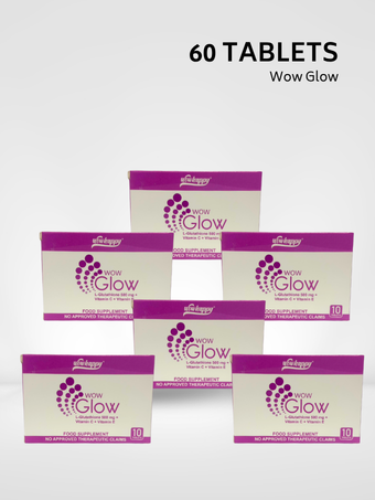 Wowhappy WOW GLOW GLUTATHIONE Tablets with Vitamin C & E, Biotin, ALA, Grapeseed, L-Lysine [ FDA Approved ]