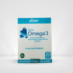 Wowhappy Omega -3 Fish Oil 1000 mg Soft Gel Capsules [ FDA Approved ] EXP Date: SEPT 30 2028